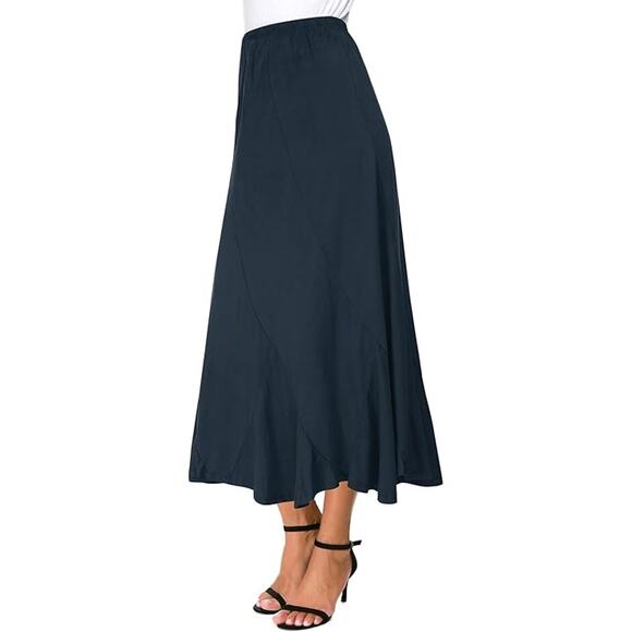 Navy Faux Suede Midi Skirt - XL - New with Tags! - Picture 7 of 7